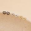 Stainless Steel Love Heart Stud Earrings For Women Girls Gold Color Sweet Fashion Ear Zircon Birthday Party Gifts Wholesale