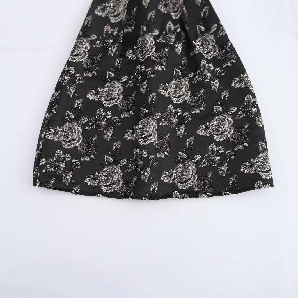 2025 Spring Women's European & American Off-the-Shoulder Jacquard Dress