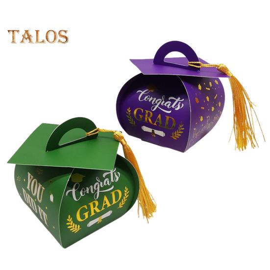 Подарочная коробка для выпускного колпачка 2025 года, коробка для конфет и угощений с кисточками, украшение для стола на выпускной