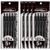 Pentel Гелевая ручка EnerGel S Шариковая Черная 5 шт. Ручка, 0,5 мм, Корпус, XBLN125-A5,