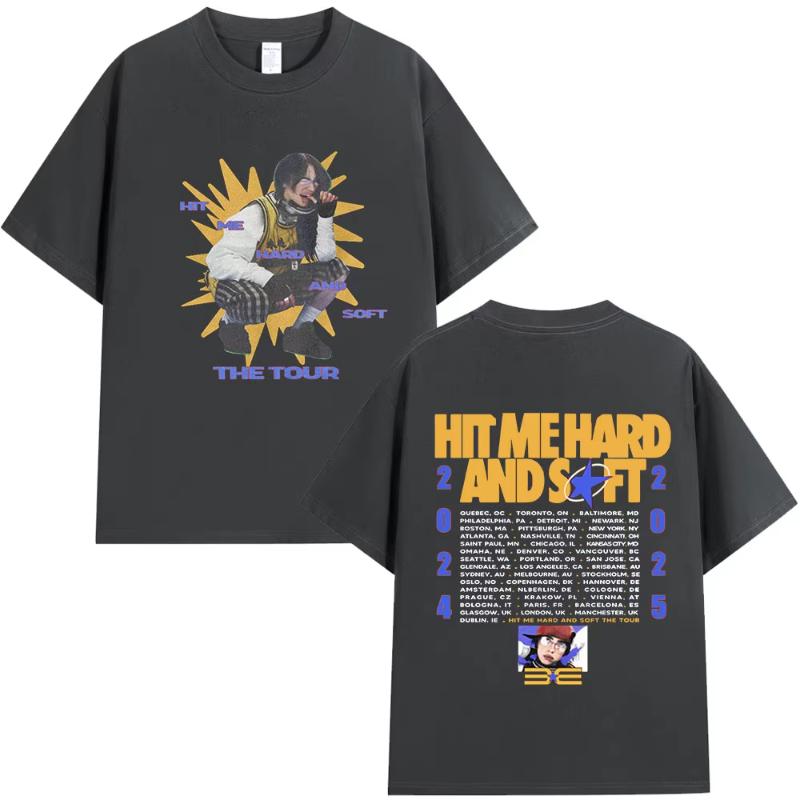 Hit Me Hard and Soft Tour 20242025 T Shirt Unisex Women Fashion Hip Hop T Shirts Cotton Loose Cozy Short Sleeve Tshirts Fans Gift