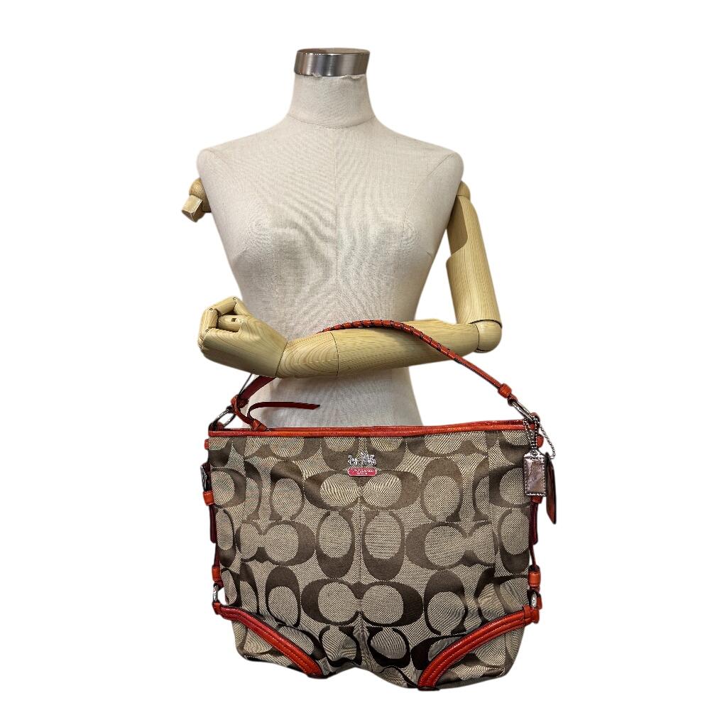 Coach 18903 Фирменная холщовая сумка через плечо бежевый холст Женская Б/У