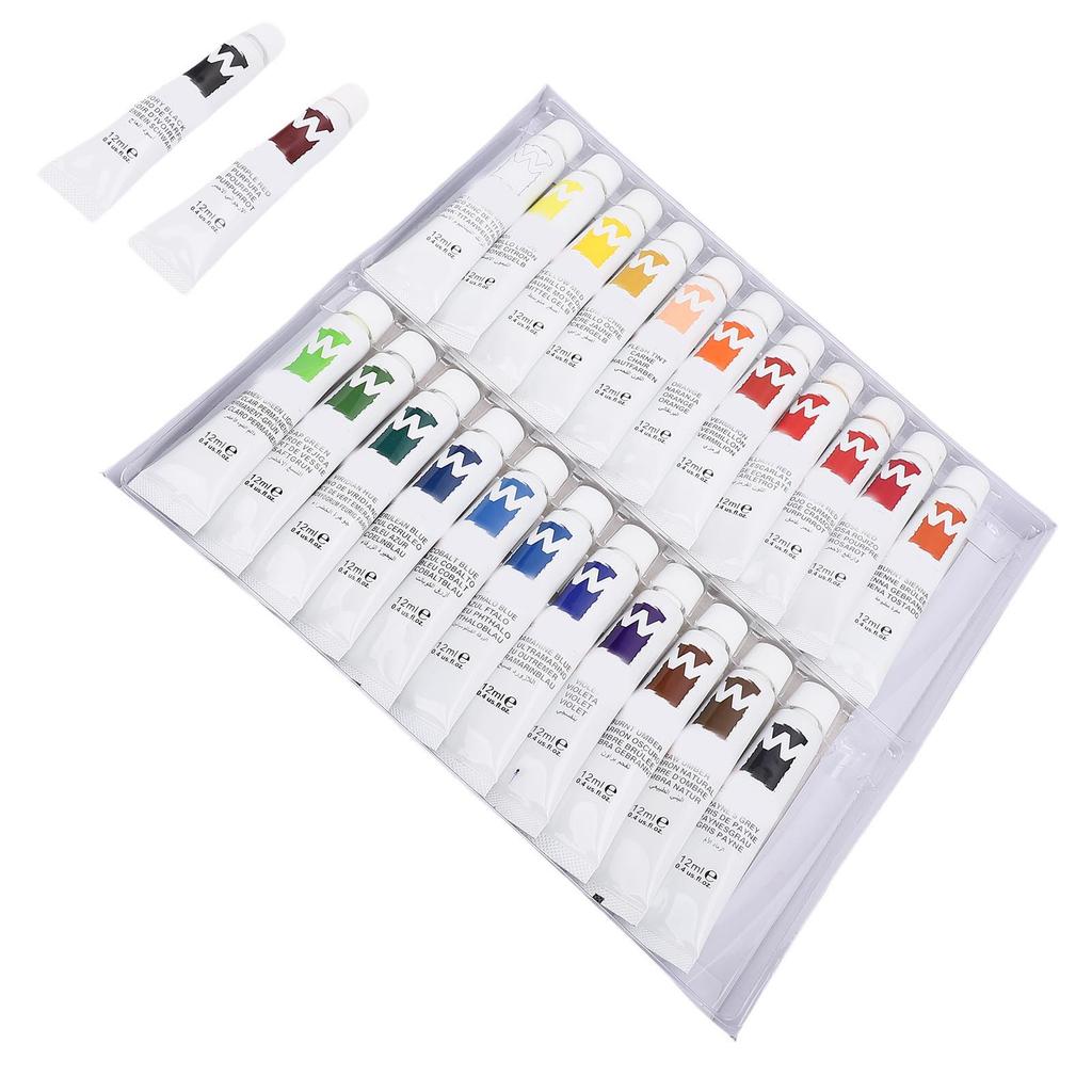 12ml Watercolor Paint Set Professional Multiple Color Paint Tubes for Artists and Beginners 24 Colors