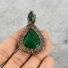 Emerald Gemstone Pure Copper Wire Wrap Handmade Jewelry Pendant