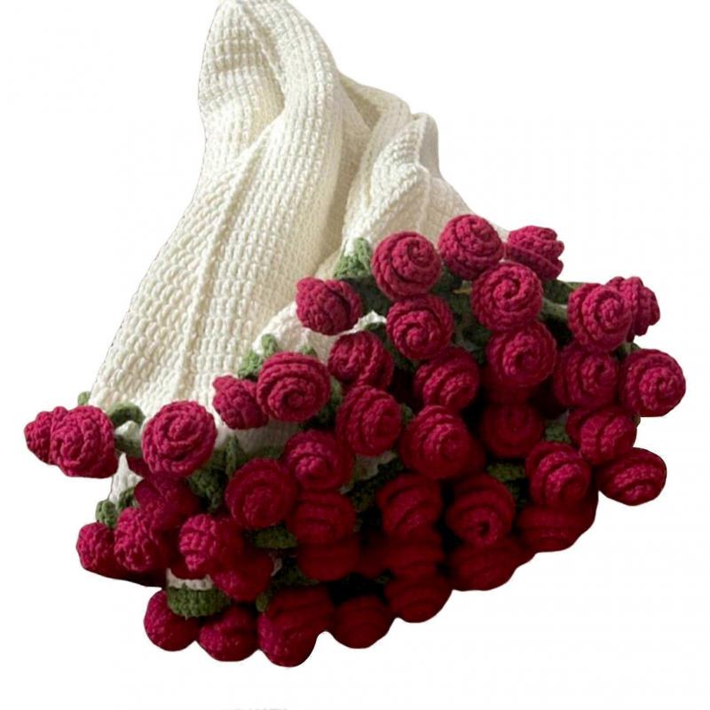 Bouquet Blanket Crocheted Flowers Crochet Flowers Bouquets DIY Hand-made Rose Blankets for Beginners