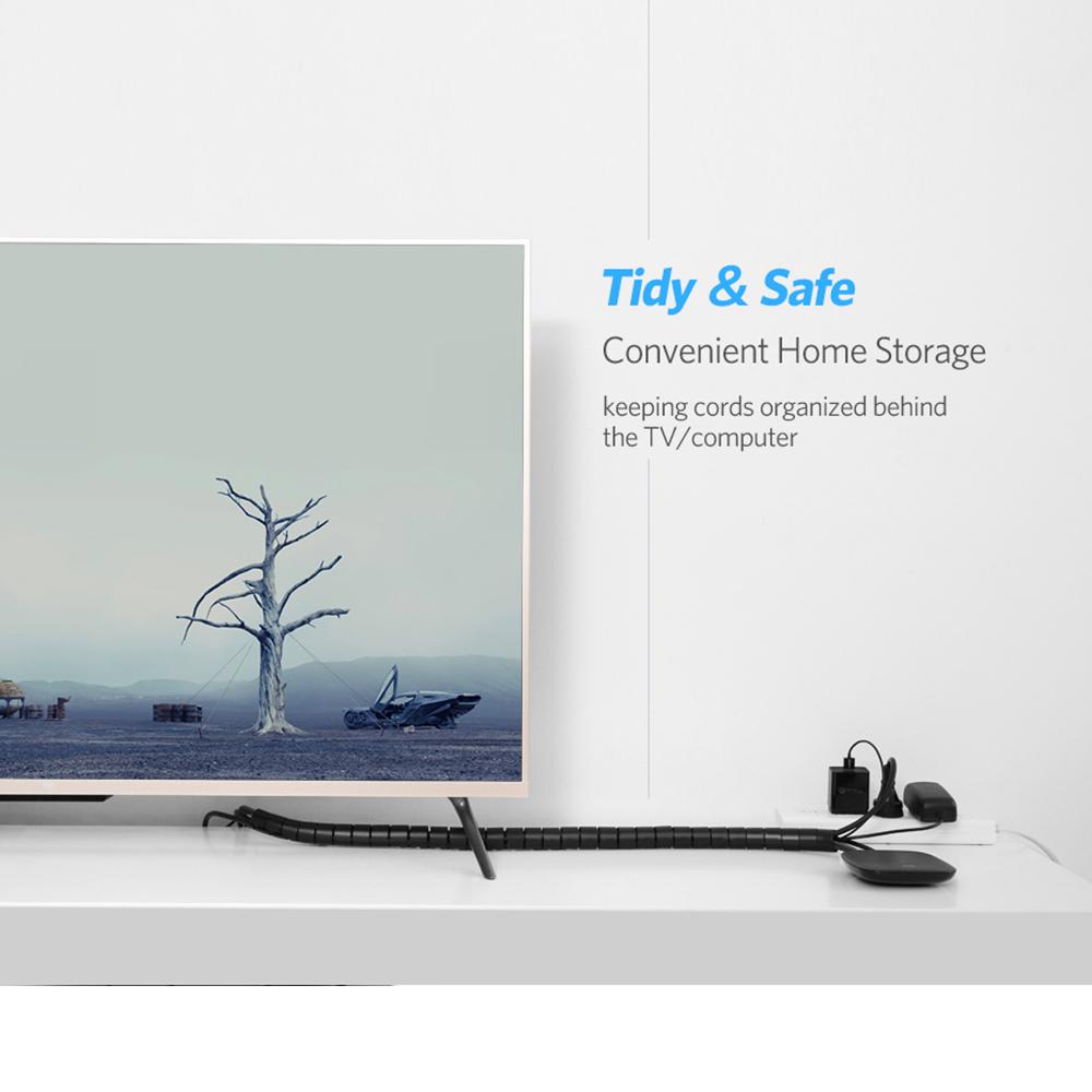 Desktop Spiral Cable Winder Wire Wrap Storage Pipe Cord Protector Management Cable Organizer