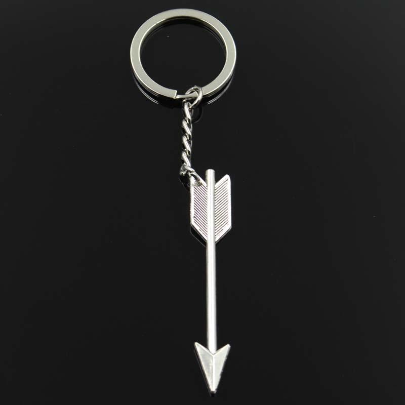 Fashion Keychain 64x11mm Arrow Bronze Silver Color Pendants DIY Men Jewelry Car Key Chain Ring Holder Souvenir For Gift