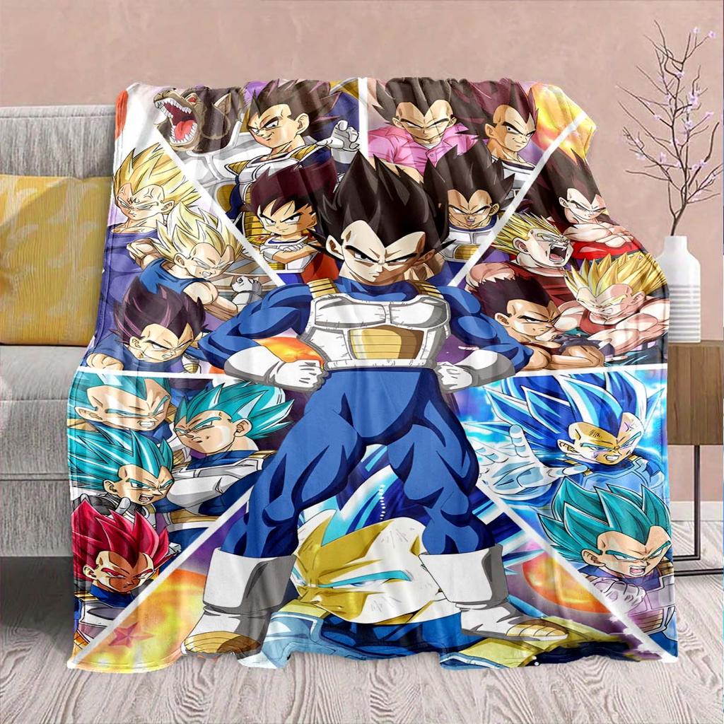 Фланелевое одеяло из аниме Dragon Ball - Мягкое, теплое, идеально подходит для дивана, постельного белья, кемпинга, путешествий, офиса, домашнего декора -QJY