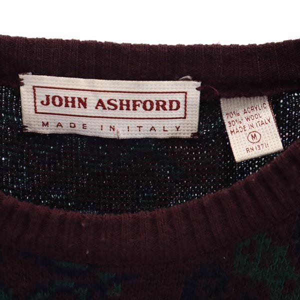 JOHN ASHFORD 90-е Шерстяная смесь Сделано в Италии Ручка комбинезона Свитер с длинным рукавом Мужской Б/у