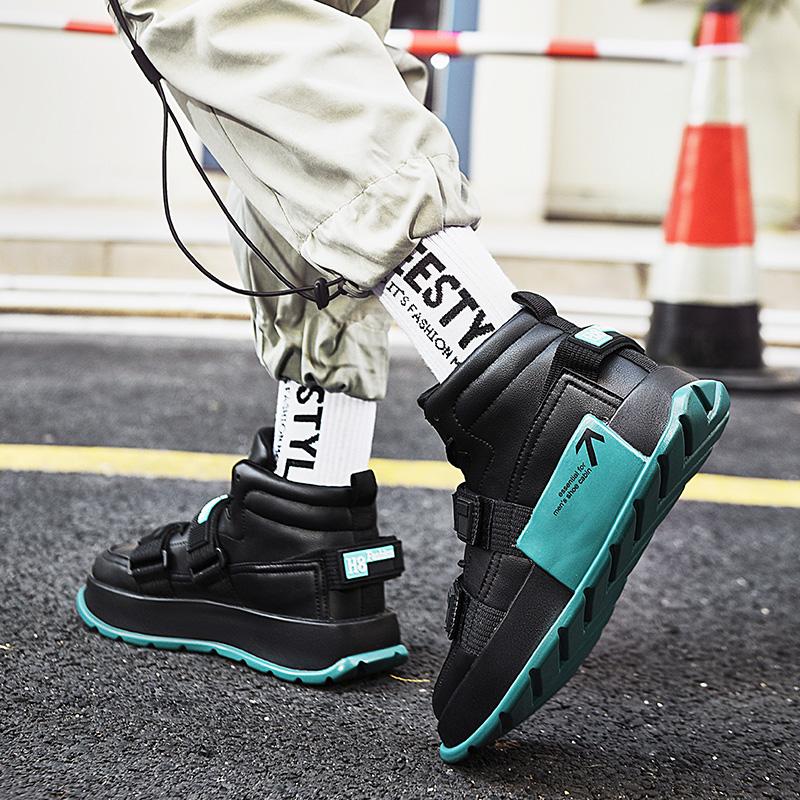 Новые модные брендовые высокие мужские туфли для отдыха на открытом воздухе, повседневные кроссовки для мотоциклистов на толстой подошве, удобная мужская дизайнерская обувь