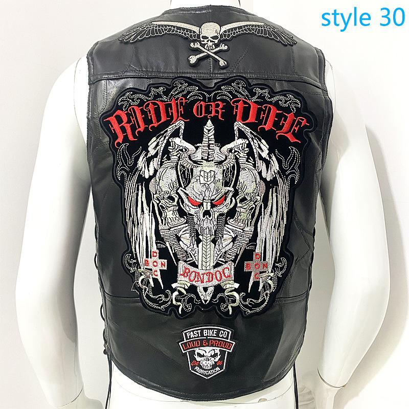 Vest Street Punk Vest Jacket Sleeveless Harley Motorcycle Badge Embroidered Vest