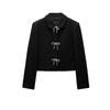 Autumn and Winter New Women clothes Graceful Bow Button Decoration Long sleeve Lapel Texture Outerwear 8711123