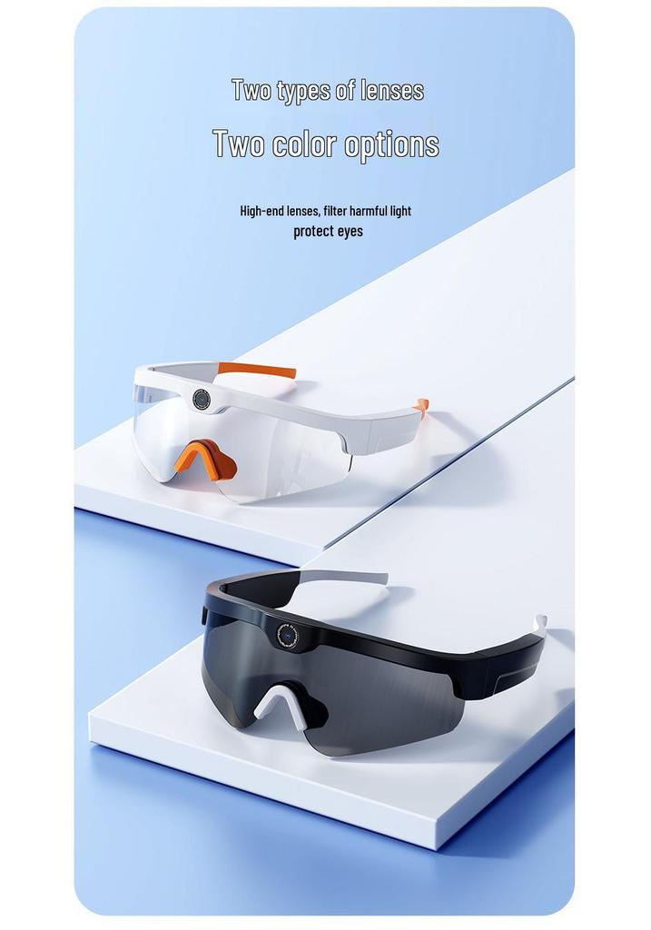 XV15 Smart Bluetooth Sports Glasses: 4K HD Camera, Music, Calls, Driving Recorder