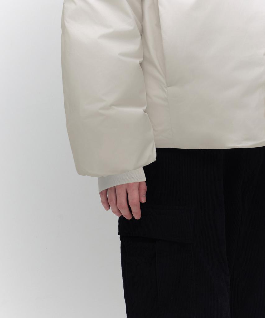 Musinsa Standard Minimal Hooded Down Short Padded Jacket [Dusty Cream]