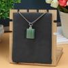 1Pc Healing Crystal Perfume Bottle Necklace Pendant Flat Cylinder Charm Silver Chain Necklaces for Women Jewellery 30x18mm