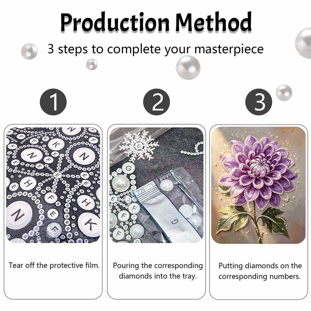 Набор для рисования жемчугом DIY фиолетовый цветок георгина настенное искусство домашний декор живопись