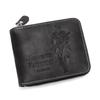 Men's Tri-Fold Embossed Hunter Wallet with Chain and Multi-Card Slots