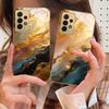 Текстура золотого мрамора Для Samsung A73 A72 A71 A42 A56 A55 A54 A53 A52s A52 A51 A36 A35 A34 A33 A32 A16 Золотой стеклянный чехол для телефона