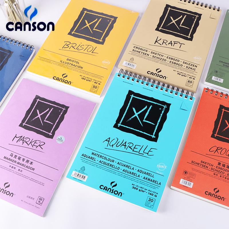 Книга для рисования CANSON Art 16K/8K/A4/A3 для эскизов/маркеров/акрила/акварели/карандашей/тонер-стиков Книга из крафт-бумаги Серия XL