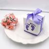 10pcs Ribbon Footprints Candy Box Cute Gift Packaging Box Baby Shower Favor Boxes  Baby Shower