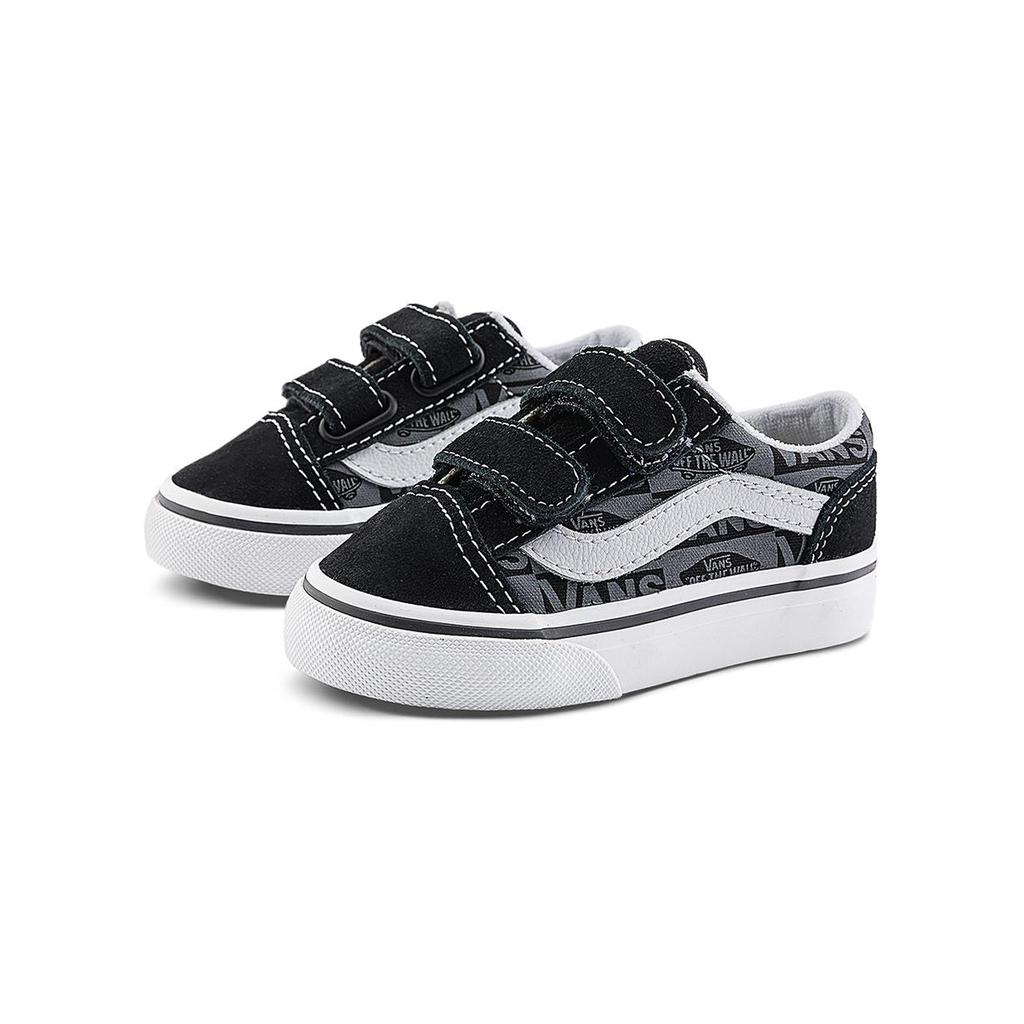 Vans Durable Balance Low Top Walking Shoes Baby Shoes Black Gray White VN0009RCN42