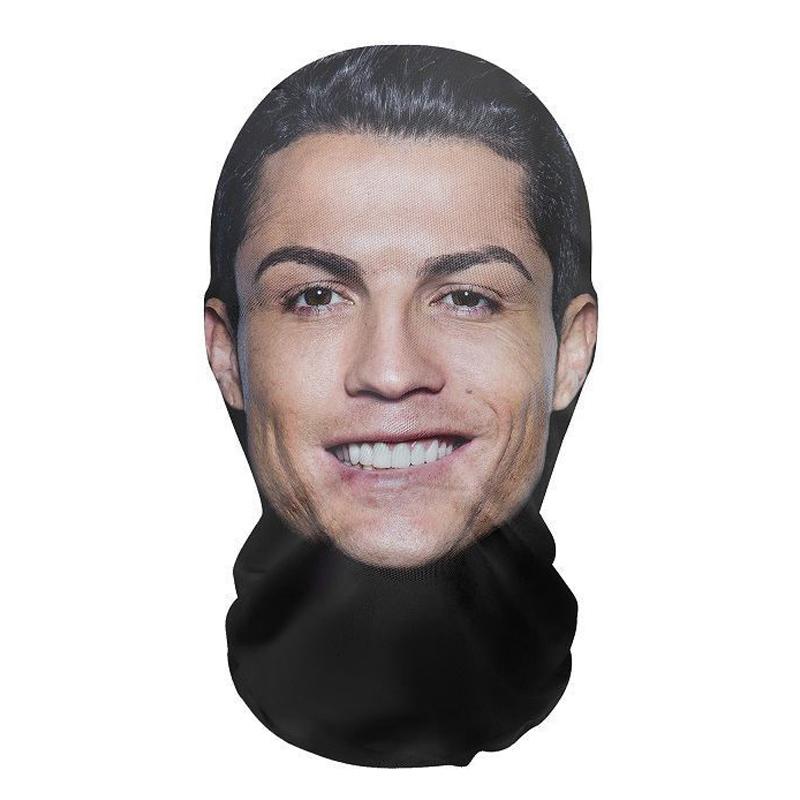 3D Seamless Mask Realistic Face Masks Funny Face Printed Head Scarf Cosplay Role Play Prop Dress Up Facemask Balaclava Headgear