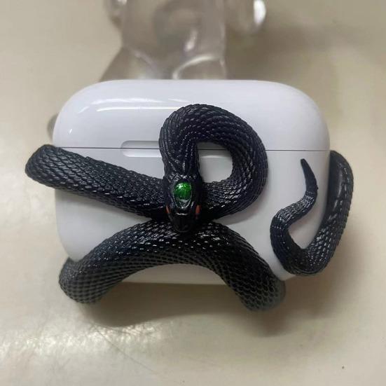 Защитный чехол для наушников с 3D-дизайном в виде змеи, ударопрочный, устойчивый к царапинам, беспроводные наушники в виде змеи