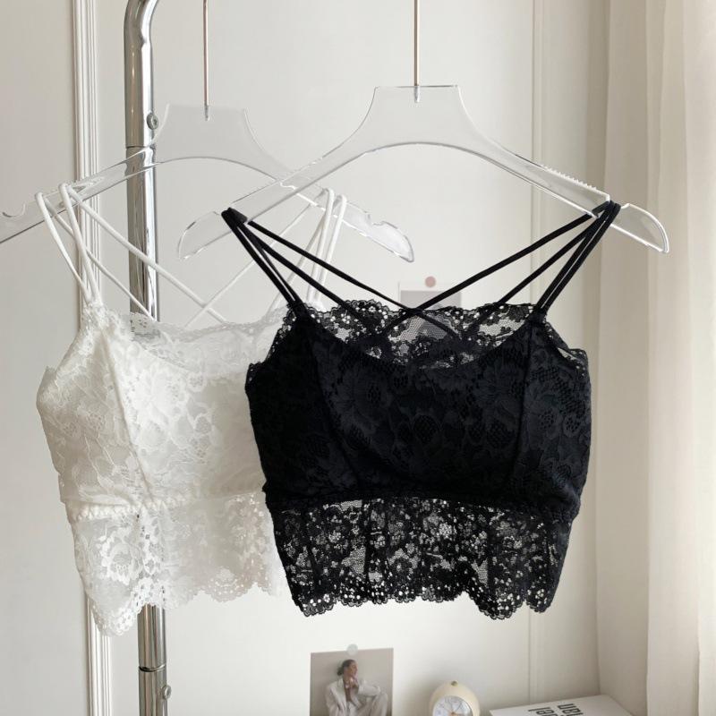 Летний кружевной топ-труба с обхватом груди, сексуальная майка с красивой спиной, женский топ без косточек для ношения на улице и в качестве нижнего белья, защищающий от просвечивания