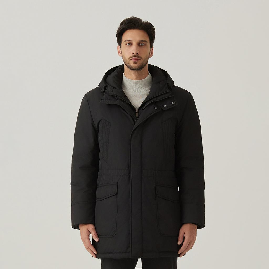 Ferraromilano Detachable Hood Down Topper Black (Am0Etp40139)