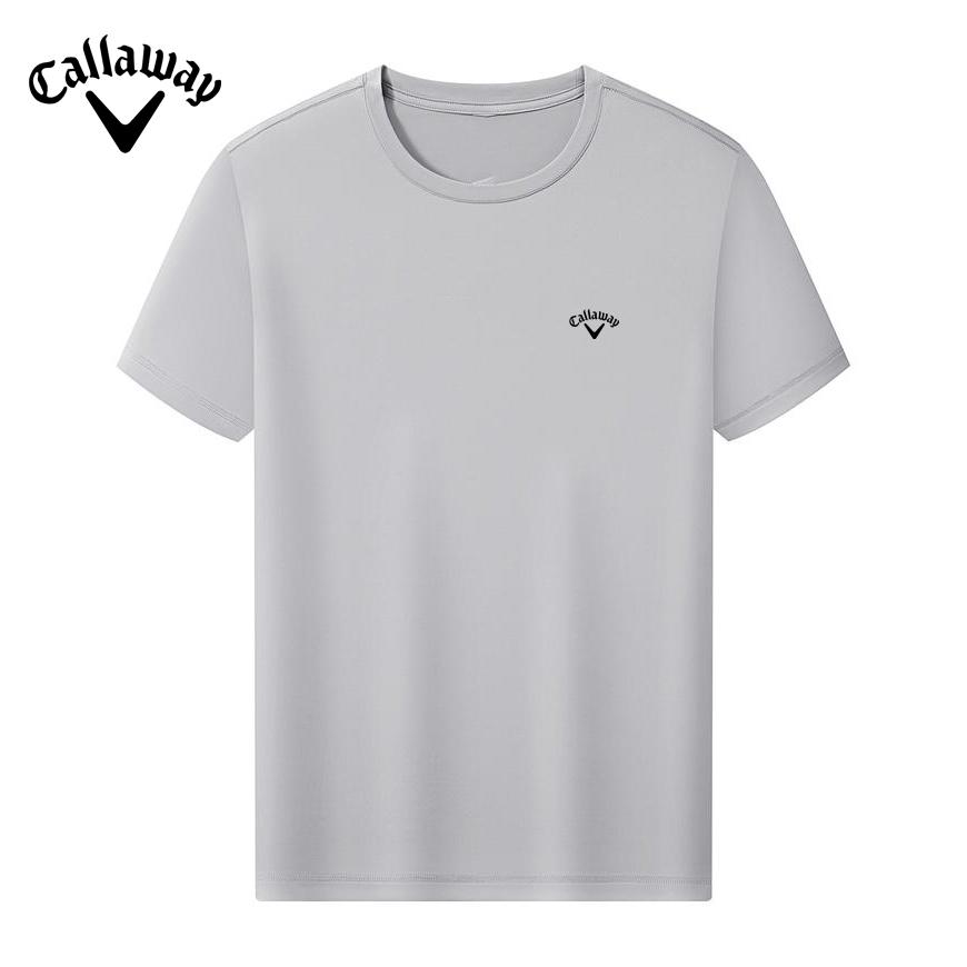 Callaway Футболка 2025 года, летняя, высококачественная, с вышивкой, в спортивном стиле, однотонная, с круглым вырезом и короткими рукавами