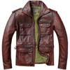 Chinese Size Vintage Red Brown Men Leather Jacket M65 Hunting Flight Jacket Genuine Cowhide Coat Autumn