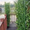 10x Plastic Artificial Bamboo Leaf Tree Branch Green Indoor Decor Plants Outdoor O7A4