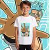 Bleach Grimmjow Anime Print Cotton Shirt Boys Girls Kids Summer Short Sleeve Casual Top Children Clothing