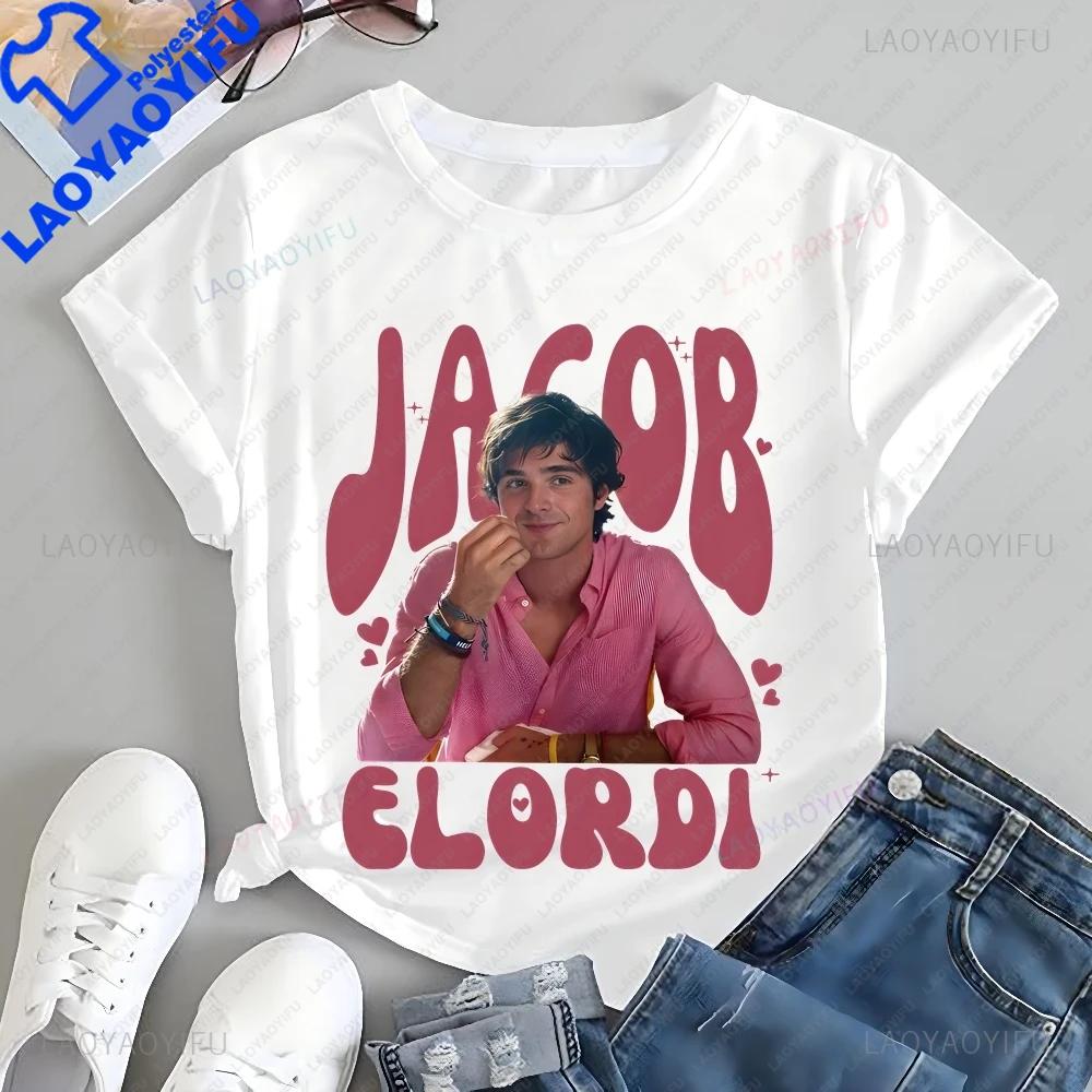 Vintage Jacob Elordi Printed T-shirt Top Jacob Elordi Neutral Trend Harajuku Short Sleeved Unisex Shirt Pattern Large T-shirt