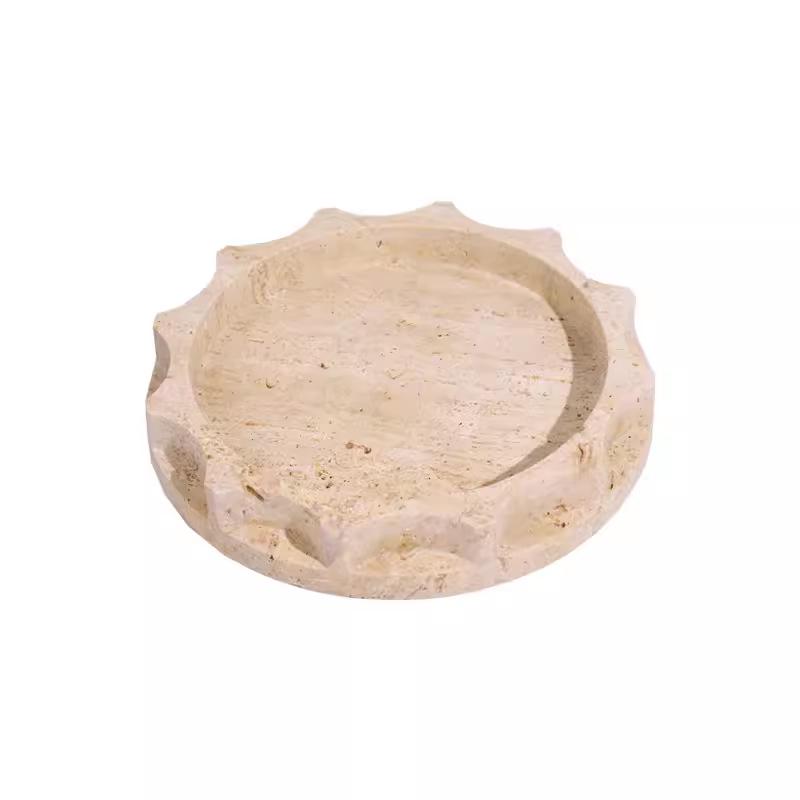 Wabi-Sabi Modern Travertine Sphere Ornament for Home or Hotel Decor