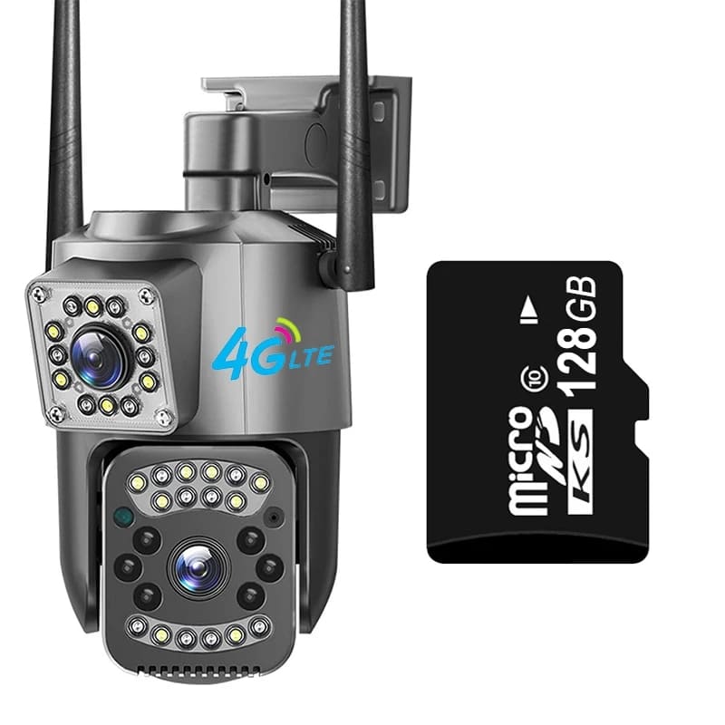 EU CCTV Camera V380 Pro 4K 8MP Wi-Fi 4G SIM Card Outdoor IP Security Camera Bidirectional Call Color Night Vision AI WiFi Camera