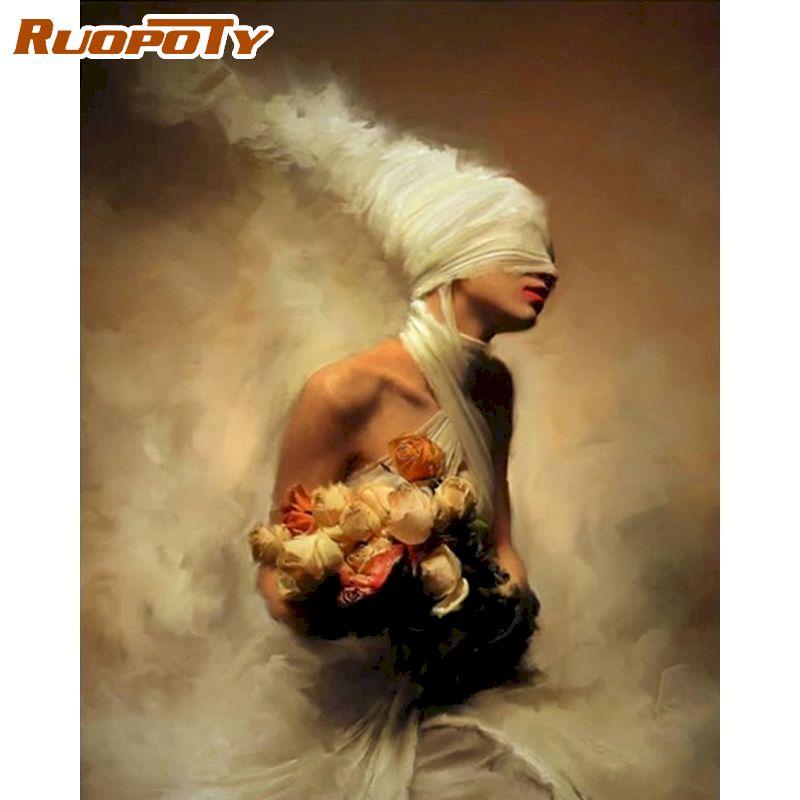 RUOPOTY Безрамные животные DIY картина по номерам наборы масляной живописи ручной работы акриловая картина холст картина для уникального подарка настенная художественная картина