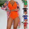 Swimwear Plus Size Women High Waist Bikinis 2025 Sexy 3 Piece Bikini Set Cover Up Swimsuit For Women