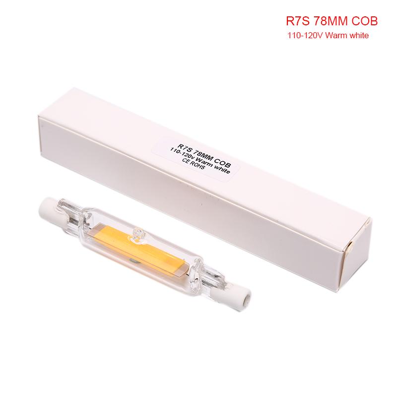 1Pcsr7S Cob Светодиодная лампа Стеклянная трубка для замены галогена 78 мм/118 мм