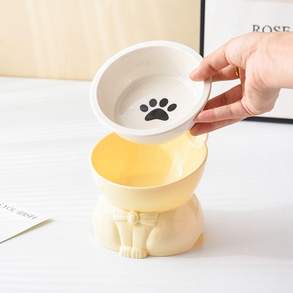 Ceramic Cat Bowl Creative Dog Food Feeding Basin Multi-use Pet High Foot Bowl Water Container