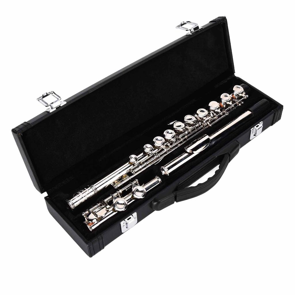 C Tone Flute 16 Closed Hole Cupronickel Flutes Wind Instrument Assembly Kit for Beginners