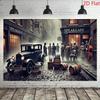 Двумерный фон для бара «Speakeasy», ретро-фон с гангстерской машиной 1920-х годов и бочкой виски для украшения вечеринки