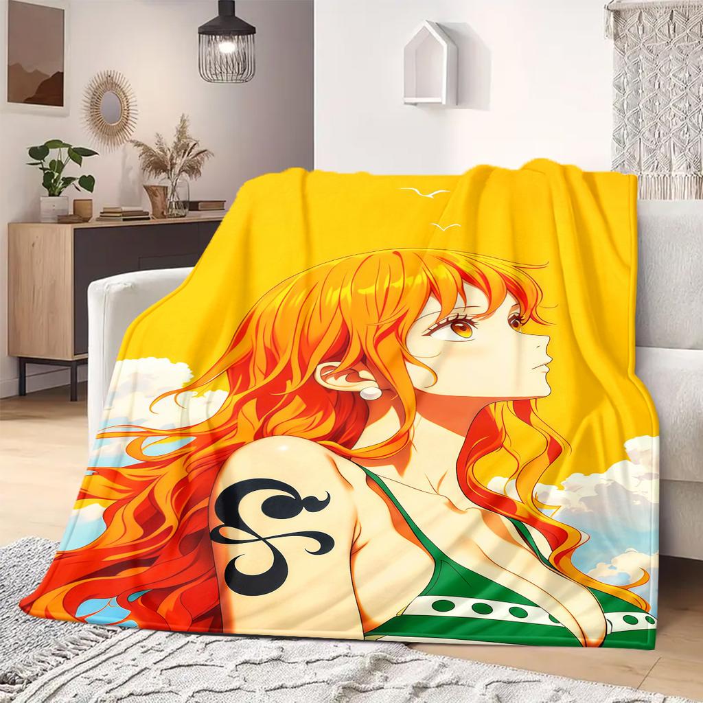 Nami Print Blanket Warm Comfortable Flannel Blanket Suitable for Bedrooms,Sofas, Beds,Chairs,Travel -QIAO57