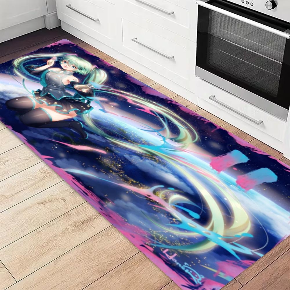 Hatsune Miku Moon Kitchen Floor Mat Nonslip Washable Soft Carpet Doormat Suitable For Bedroom Living Room Kitchen And Bathroom Home Decor