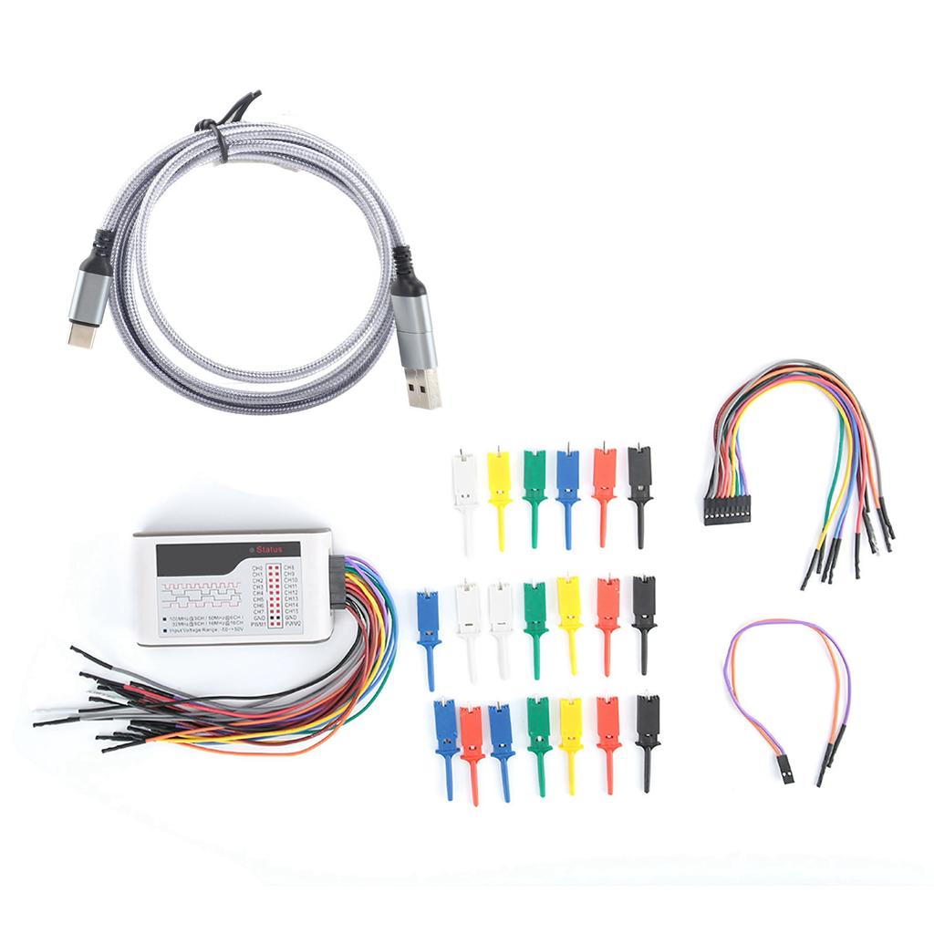 Цифровой логический анализатор, частота дискретизации 100 млн., 16 каналов, регулируемый пороговый выход ШИМ