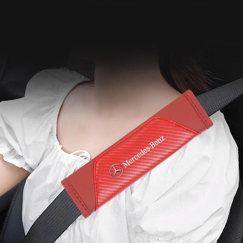 UHLGY1 2025 Hot 2Pcs Car Seat Belt Shoulder Protection Covers Pads For Mercedes Benz AMG E S C A B Class GLE GLS CLS GLC CLA GLA GLK GL