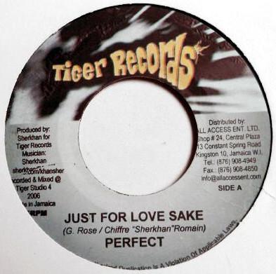 7-дюймовая пластинка PERFECT / DIANA RUTHERFORD - Just For Love Sake / Selfish Love none Tiger Records 2006 Ямайка Регги, Ска и Даб Б/у
