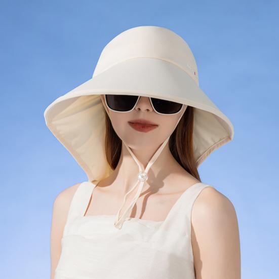 Женская широкополая солнцезащитная шляпа, сворачиваемая, с защитой от ультрафиолета, с клапаном на шее, с UPF 50+, рыболовная шляпа с отверстием для хвоста для походов на пляж
