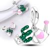 Charms Copper Pink Watering Pot And Cactus Pendants Fit Charms Plata Original Bracelet Beads Women Jewellery Making Diy