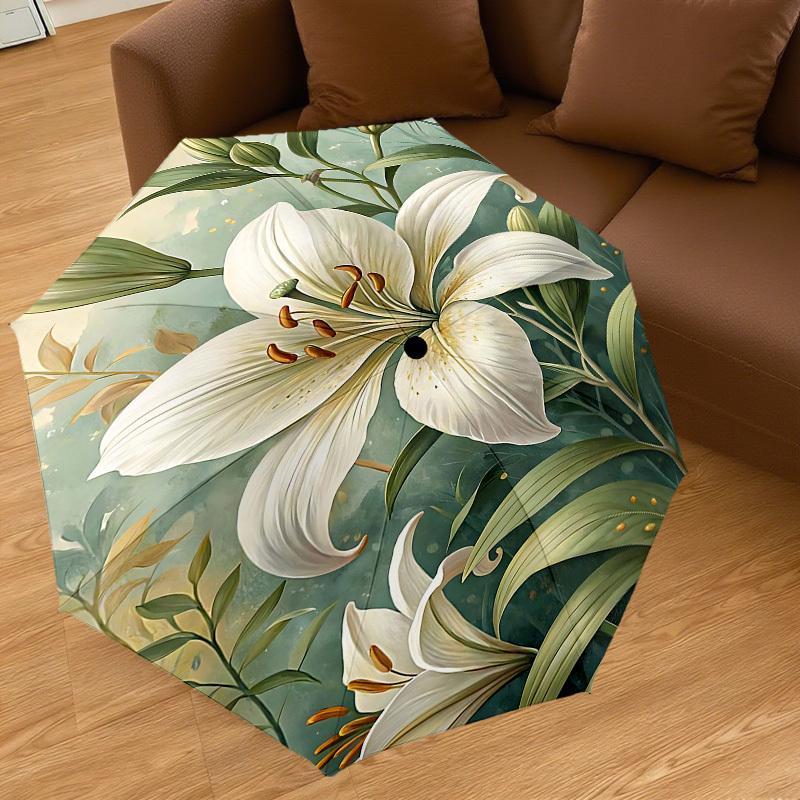 1PC lily flower Automatic Open/Close Umbrella with Windproof, 8-Rib Sturdy Canopy, Durable Ribs, Fashionable Design1209A